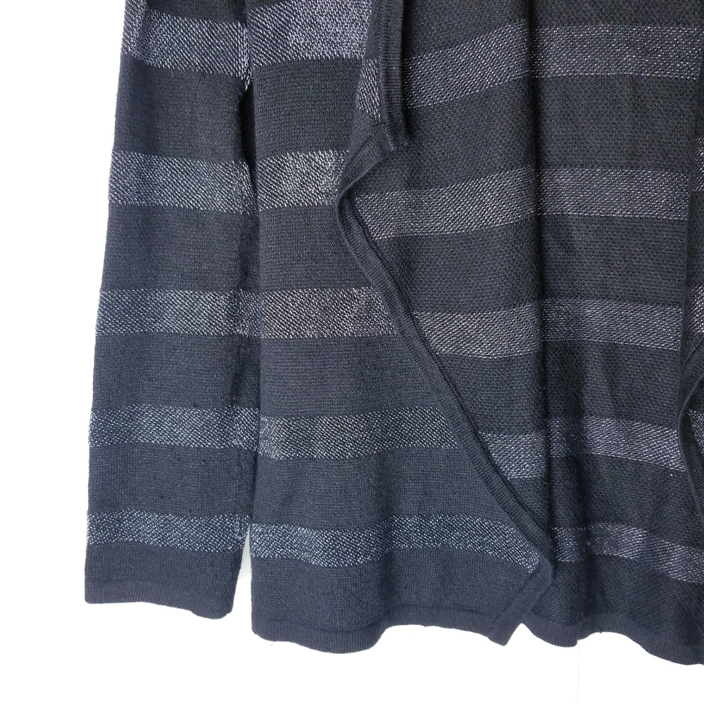 White House Black Market Cardigan Women Size XS Shimmer Stripe Open Front - Picture 6 of 11